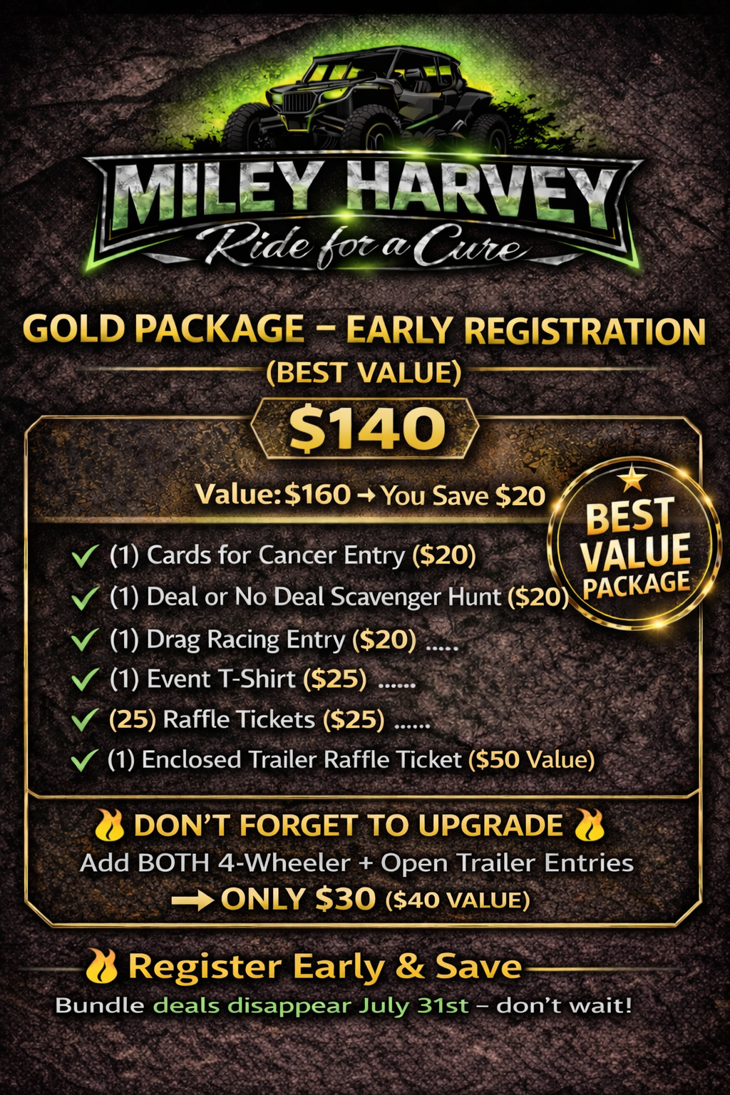 Gold Registration Package - Ride for a Cure 2026 *LIMITED TIME*