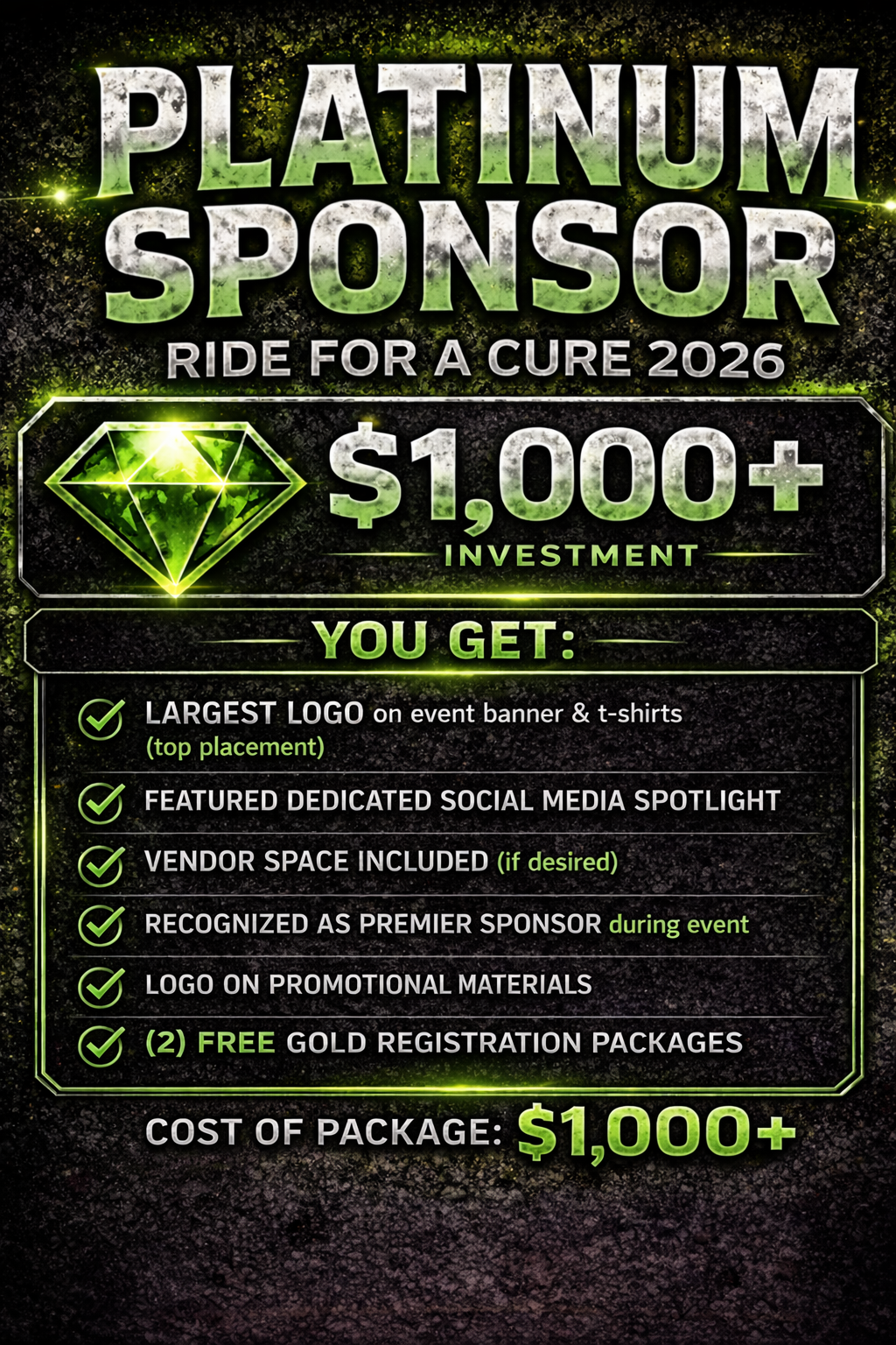 Platinum Sponsorship - Ride for a Cure 2026